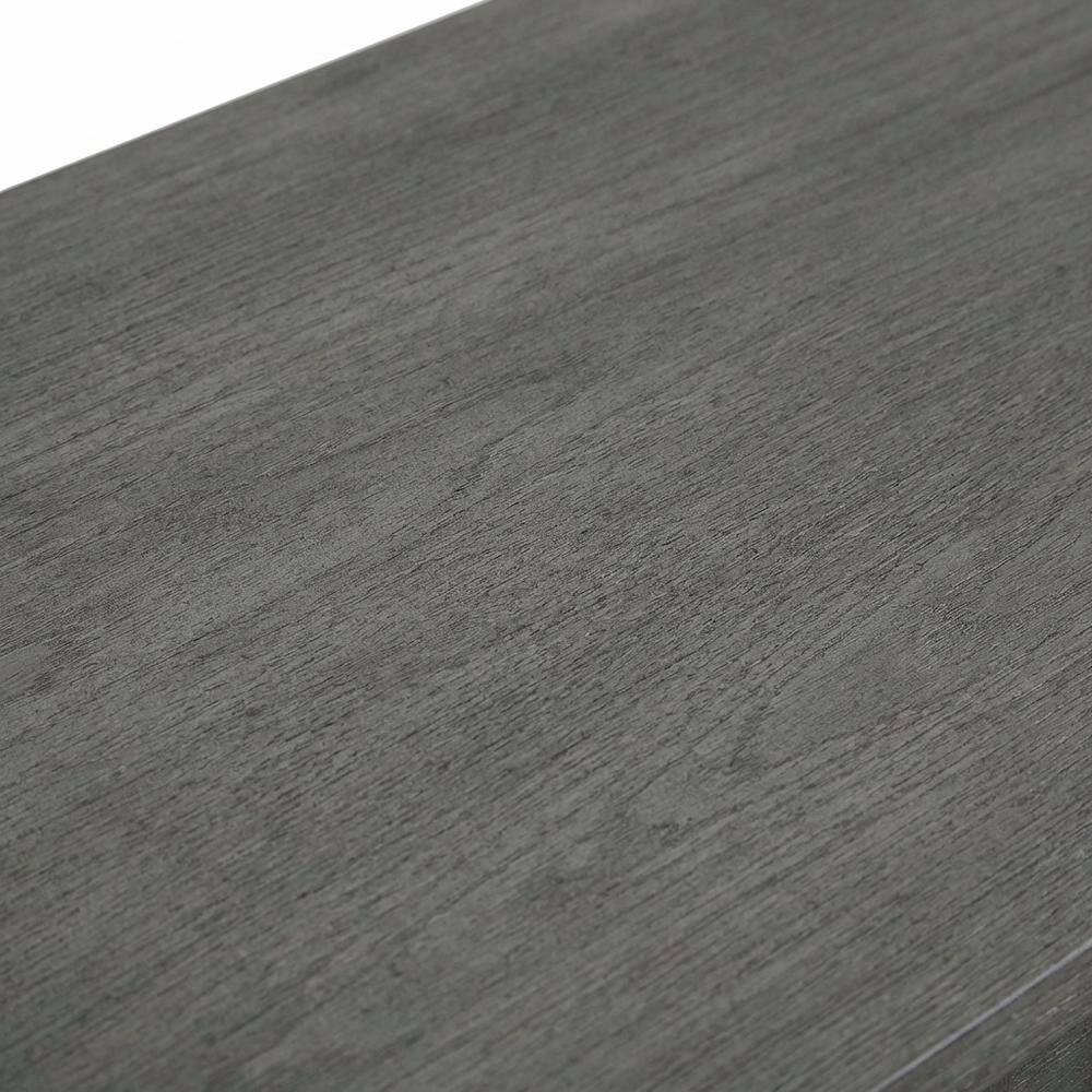 Alt View 2. FurniFact - Dark Gray End Table with Shelf and Wirebrush Finish - Dark Gray.