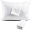 Front. FAUNNA - 2 Pack, King Size (20x36) 600TC 100% Cotton Pillow Protectors, Oeko-TEX Certified, Grade Pillow Cover with Silent Zipper - White.