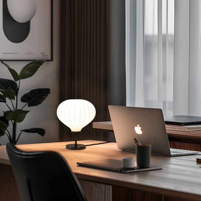 Back. Brightech - Nimbus LED Modern Contemporary Round Dimmable Bedside Nightstand Desk Lamp - Classic Matte Black.