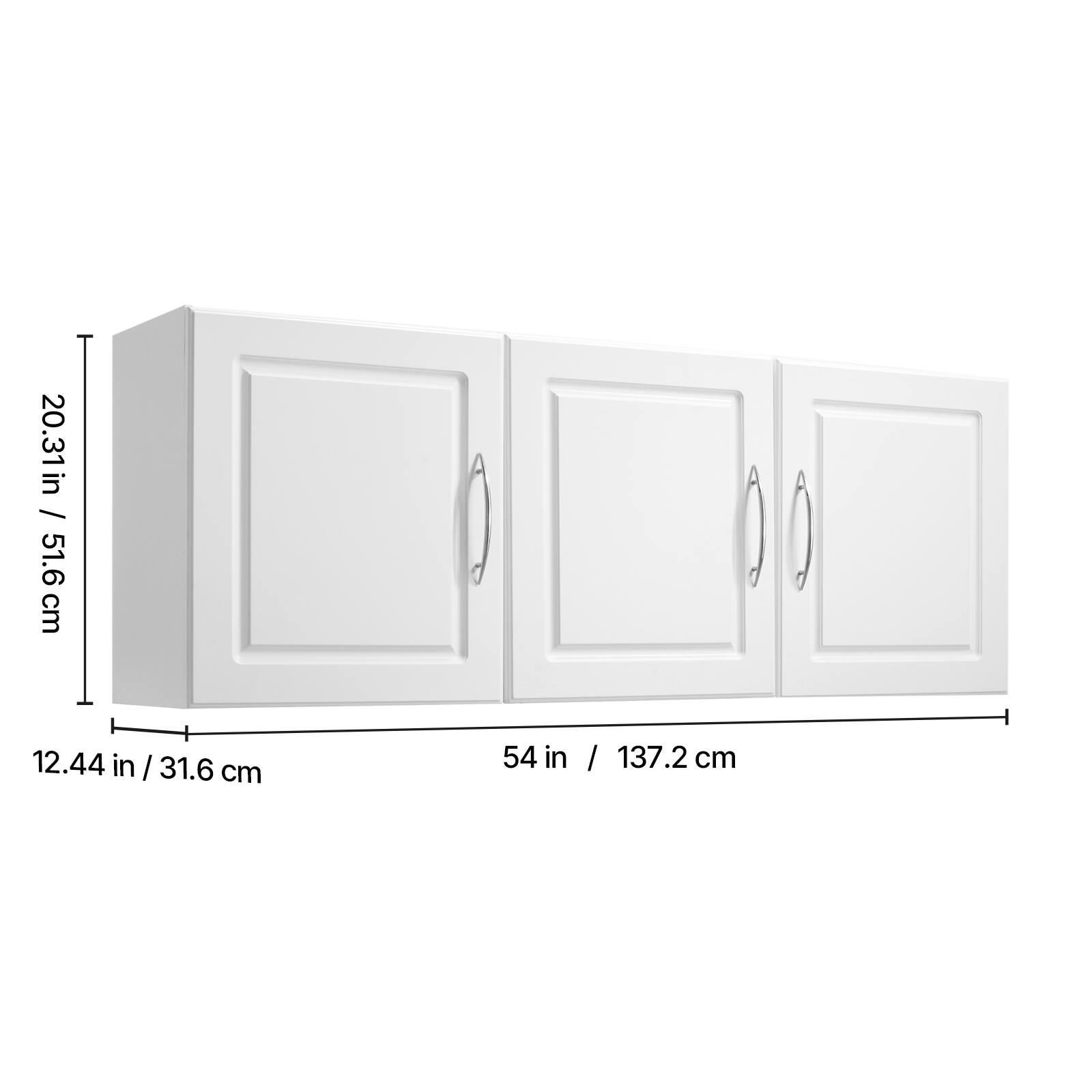 20.31 in / 51.6 cm  
12.44 in / 31.6 cm  
54 in / 137.2 cm