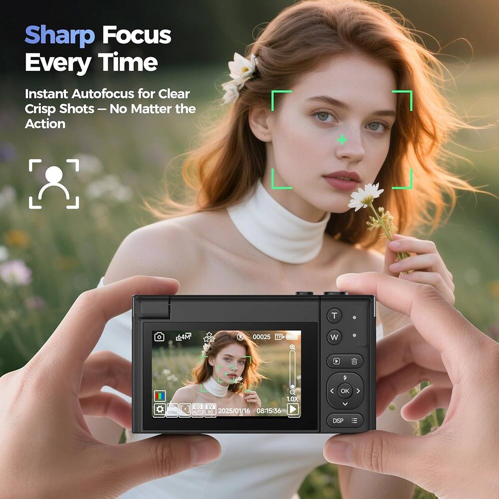 Sharp Focus Every Time  
Instant Autofocus for Clear Crisp Shots – No Matter the Action  

T 664M 00025 CRI W D 5 I 10X no EV AUTO N0 2025/01/16 08:15-36 OK DISP