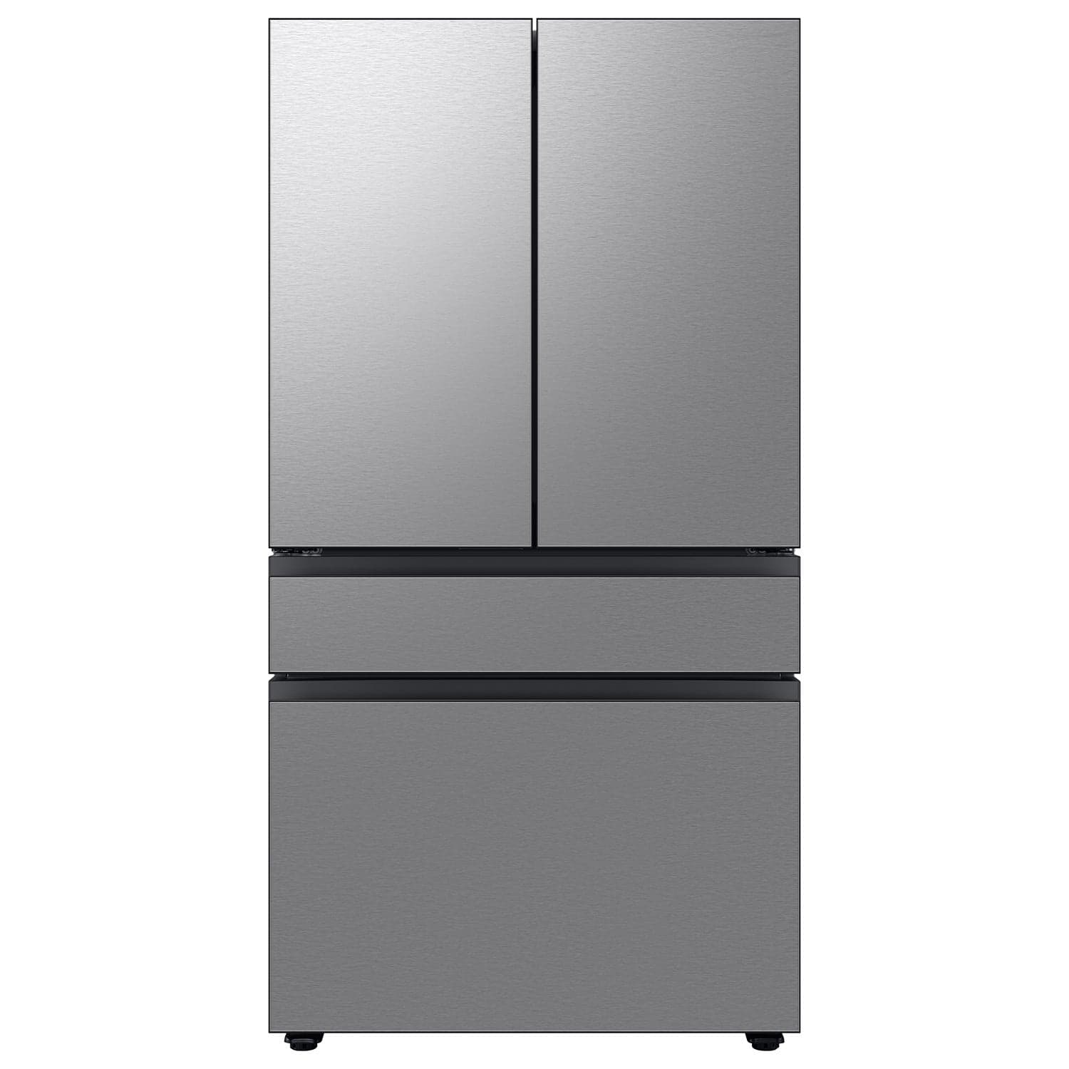 Samsung - Bespoke 23 cu. ft. Counter Depth 4-Door French Door Refrigerator with Inner Beverage Center - Stainless Steel - Front_Zoom