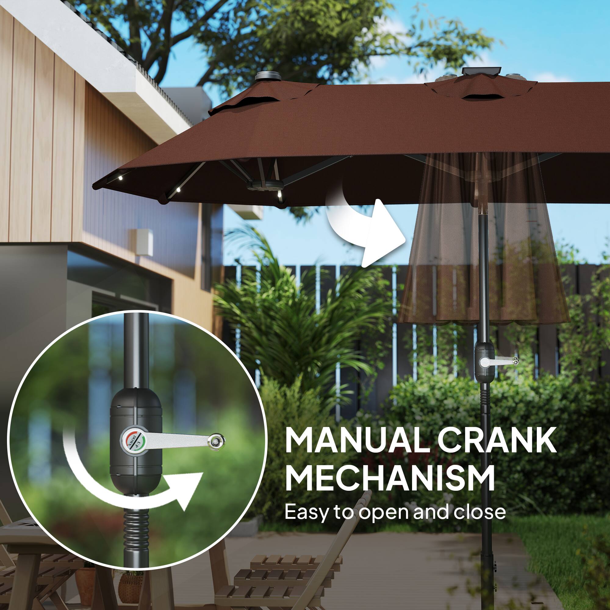 MANUAL CRANK MECHANISM
Easy to open and close