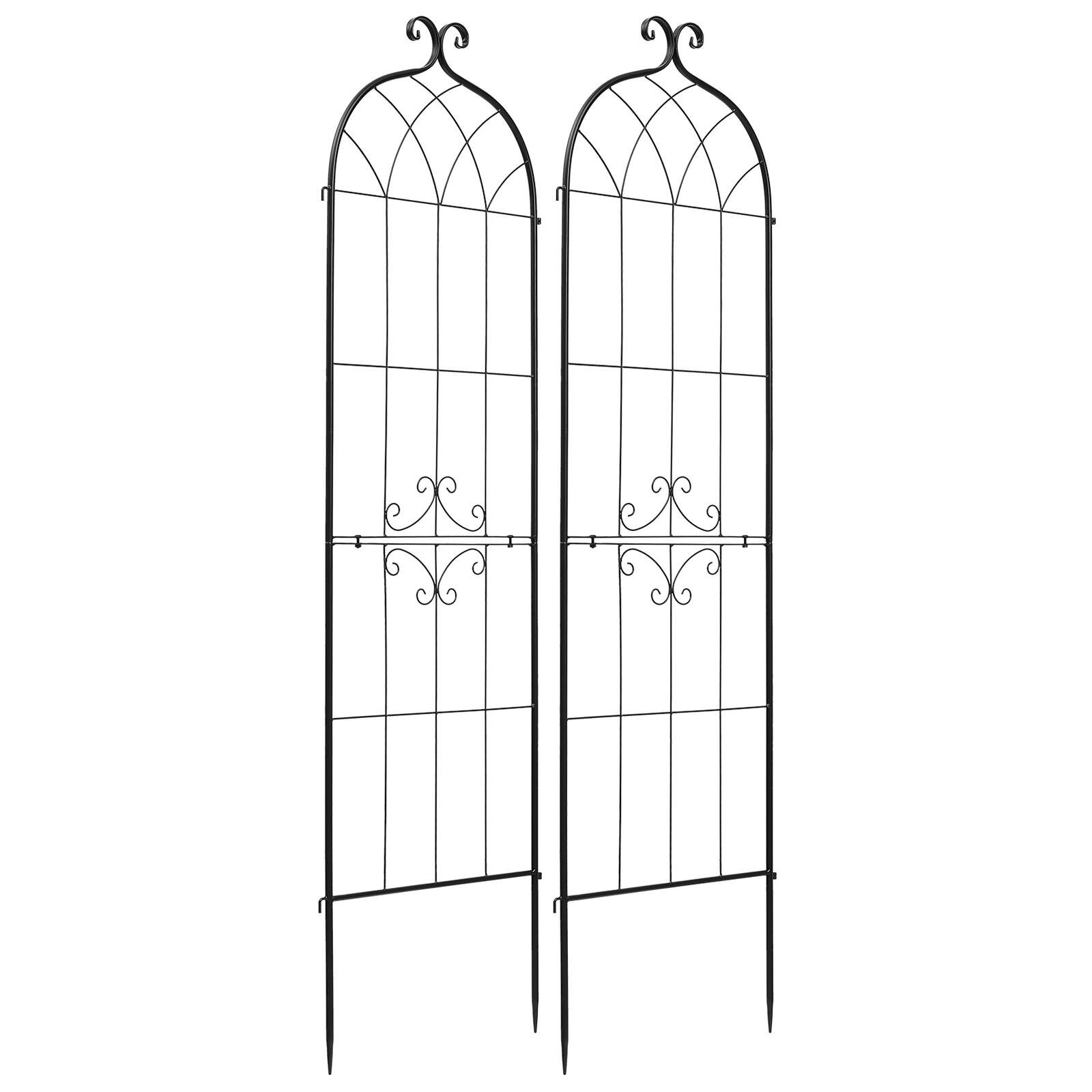 Alt View 5. VEVOR - Garden Trellis, 71 x 20 inch Rose Trellis, 2 Packs Garden Flower Rose Trellises with Powder-Coated Finish & Convenient - Black.