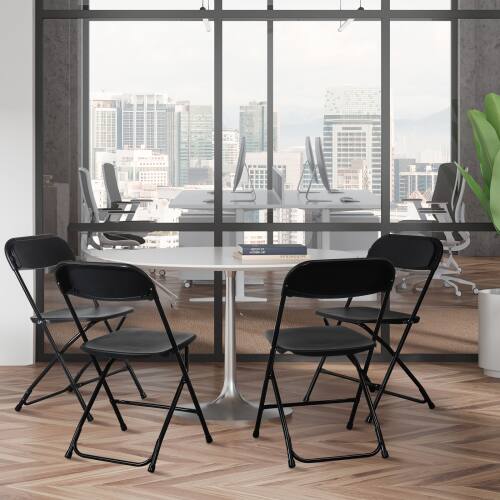 Alt View 10. Winado - 6 PCS Folding Plastic Chair Wedding Party 360LBS Capacity for Outdoor Indoor - Black.