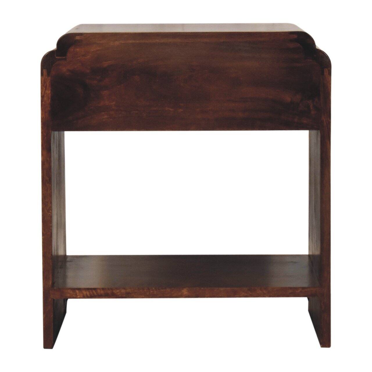 Alt View 6. Artisan Furniture - Artisan Furniture Solid Wood California Walnut Newton Bedside, 1 Drawer, 1 Open Slot, Dark Brown - Dark Brown.