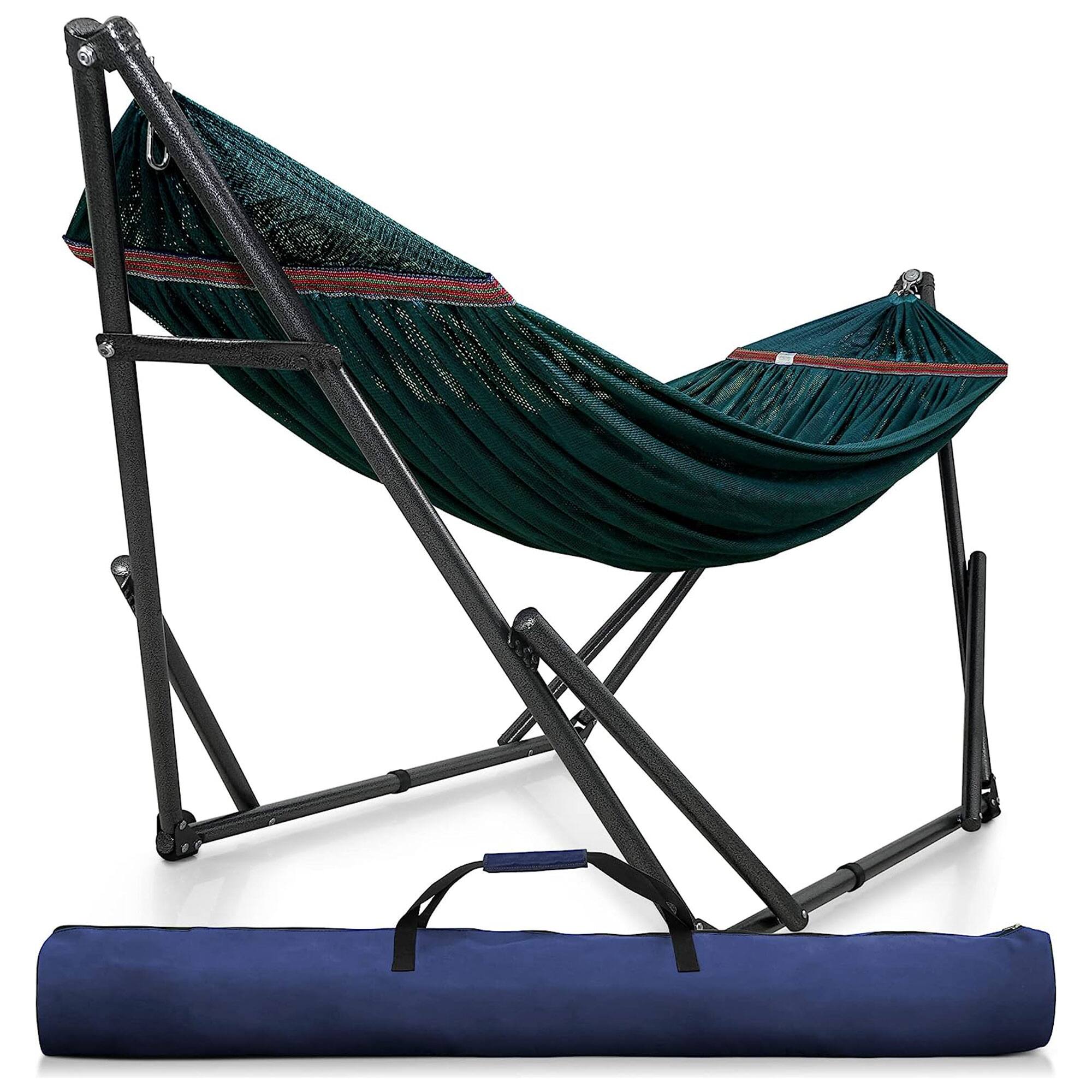Front. Tranquillo - Tranquillo Universal 116" Double Hammock with Adjustable Stand and Bag, Peacock - 12. Uni Peacock.