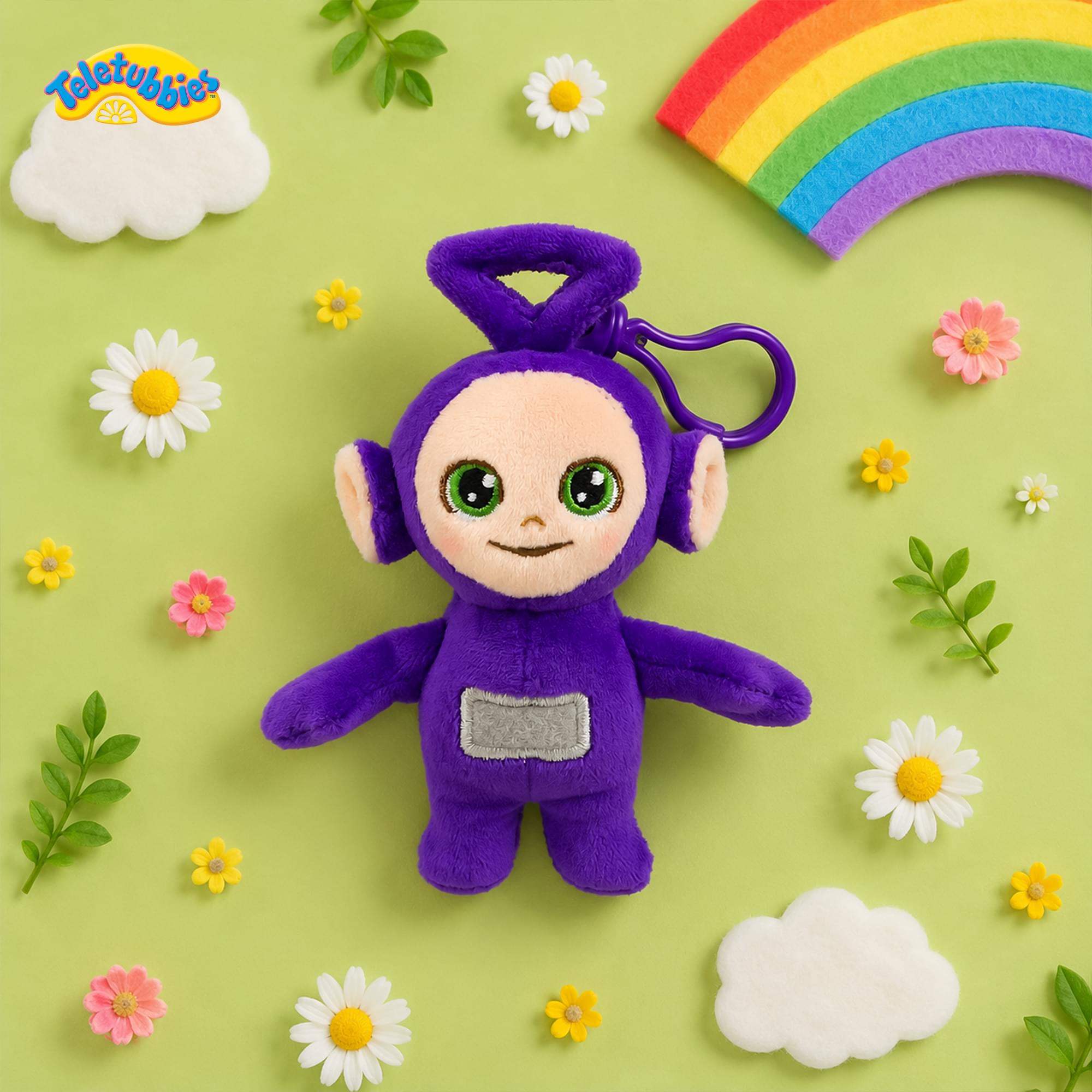 Alt View 4. The Loyal Subjects - Teletubbies 4-Inch Plush Backpack Clip | Tinky Winky - Purple.
