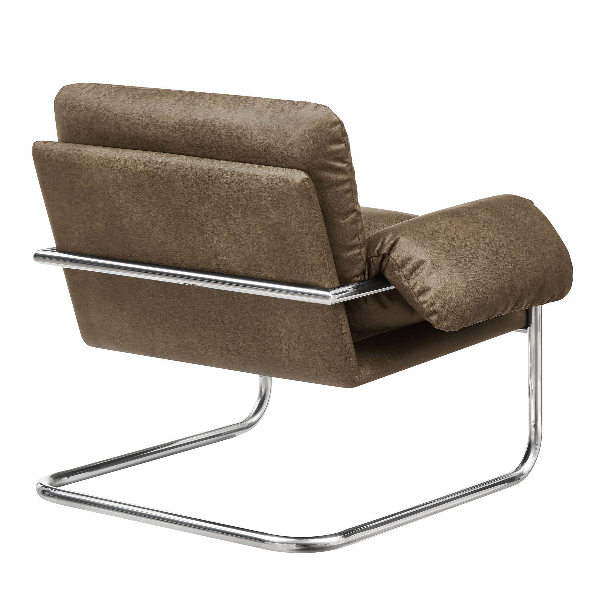 Alt View 3. Modway - Ansel Vegan Leather Accent Chair by Modway - Mushroom.