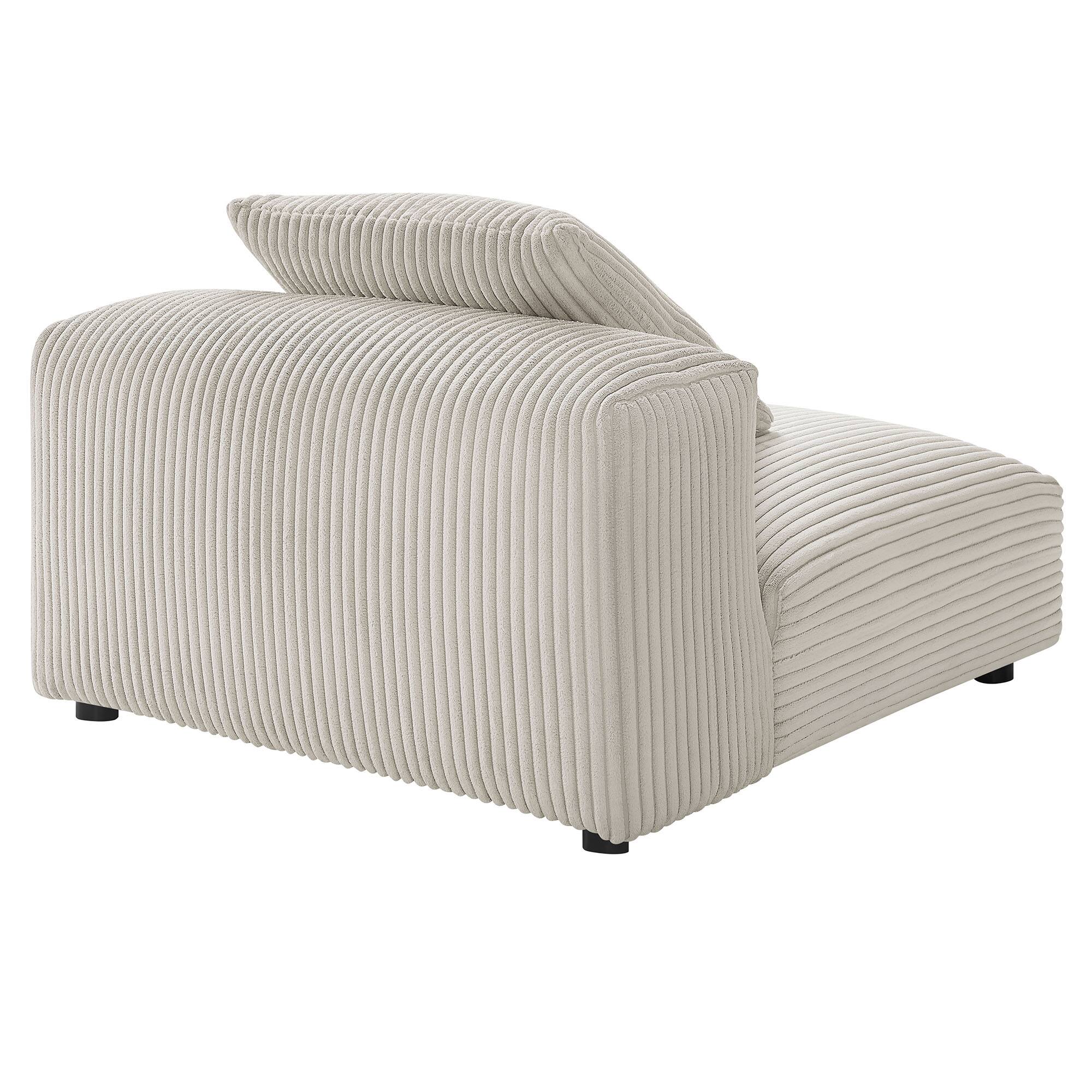 Alt View 4. Modway - Solace Modular Corduroy Upholstered Armless Chair by Modway - Almond.