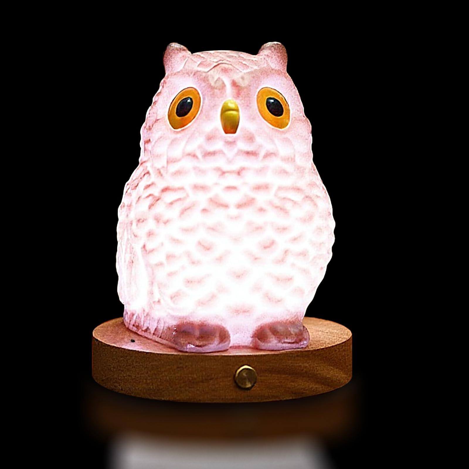 Front. Dazzling Pops - Owl Table Lamp Dimmable Owl LED Night Light Rechargeable Outdoor Cordless Night Light Remote Control - Default.