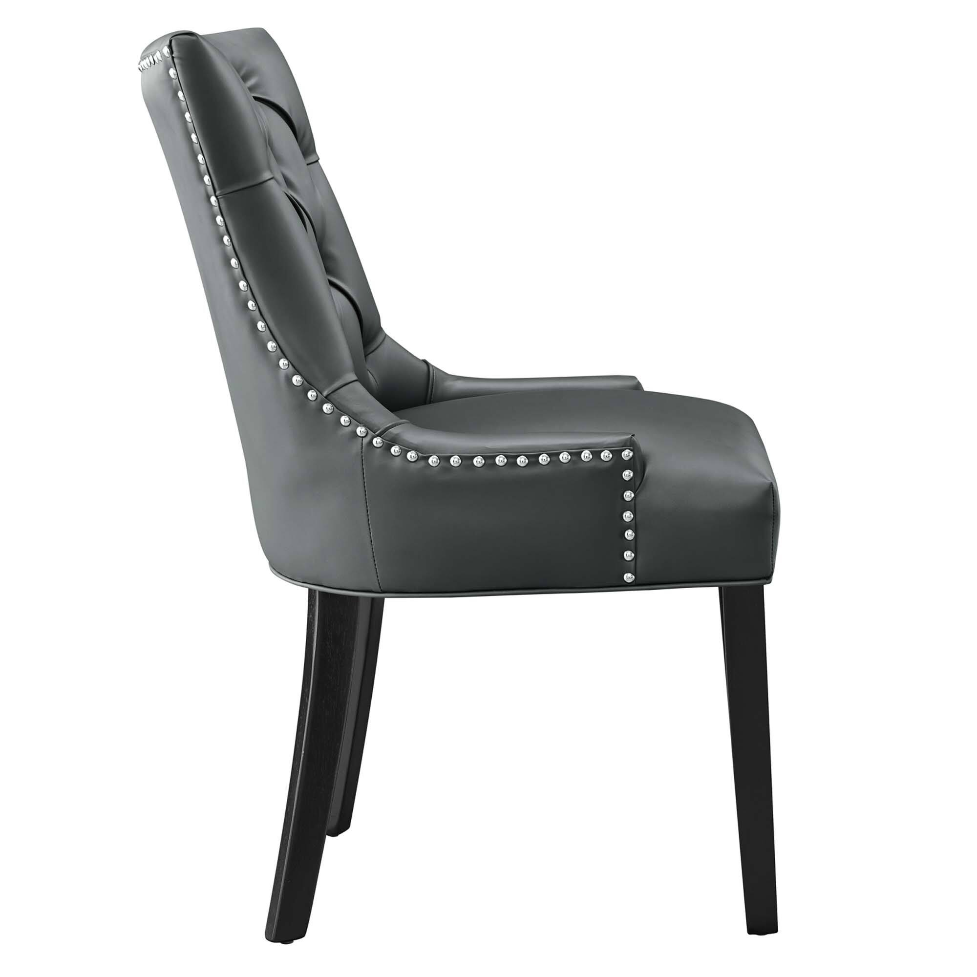 Back. Modway - Regent Tufted Vegan Leather Dining Chair by Modway - Gray.