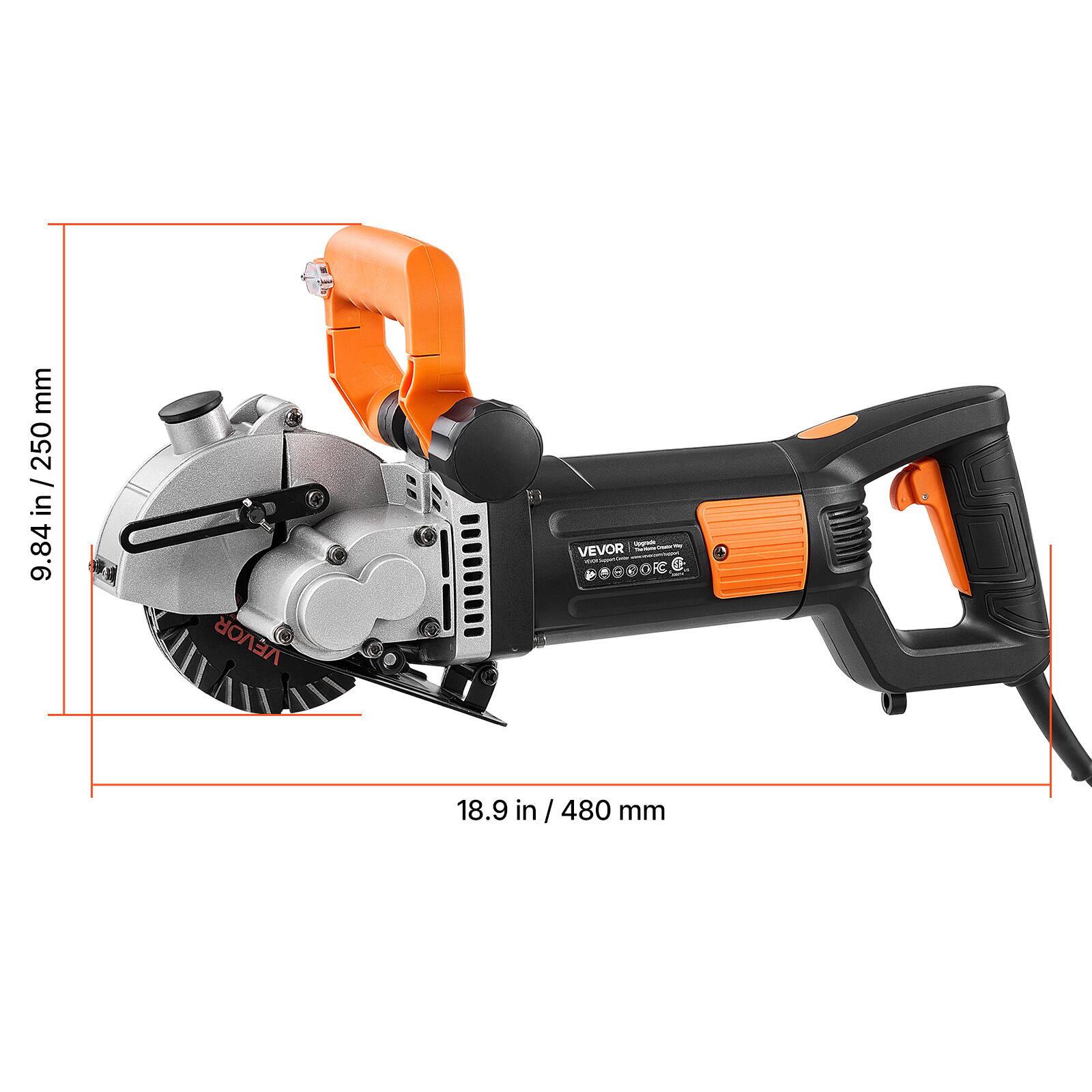mm in / 250 in 9.84  
VEVOR  
Copetate VEVOR  
18.9 in n / 480 mm