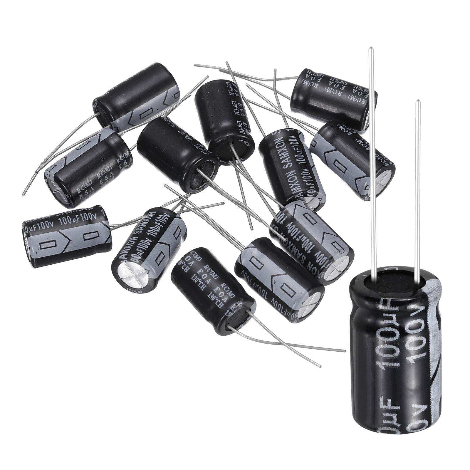 Unique Bargains - 100uF 100V 10x16mm Electrolytic Capacitor, 105C High Temp Radial Leads, for TVs/LCDs/VCD, 12pcs - Black price history on PriceWatchPro