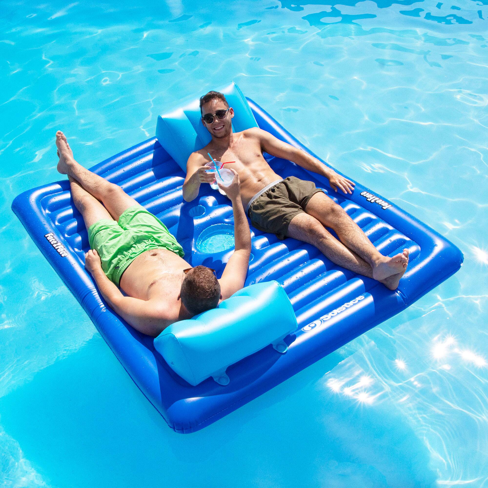 Alt View 16. Swimline - Swimming Pool Inflatable 2 Person Air Mattress - Blue.