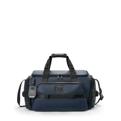 Front. TUMI - Alpha Bravo Mason Duffel - Navy Coated Canvas.