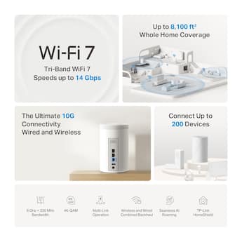 TP Link Deco 7 Pro BE14000 Tri Band Wi Fi 7 Whole Home Mesh Router TP Link Deco 7 Pro BE14000 Tri Band Wi Fi 7 Whole Home Mesh Router