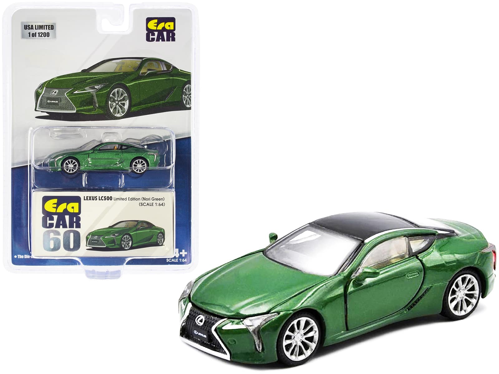 Lexus LC500 Nori Green Metallic with Black Top Limited Edition to 1200 pieces 1/64 Diecast Model Car by Era Car price history on PriceWatchPro