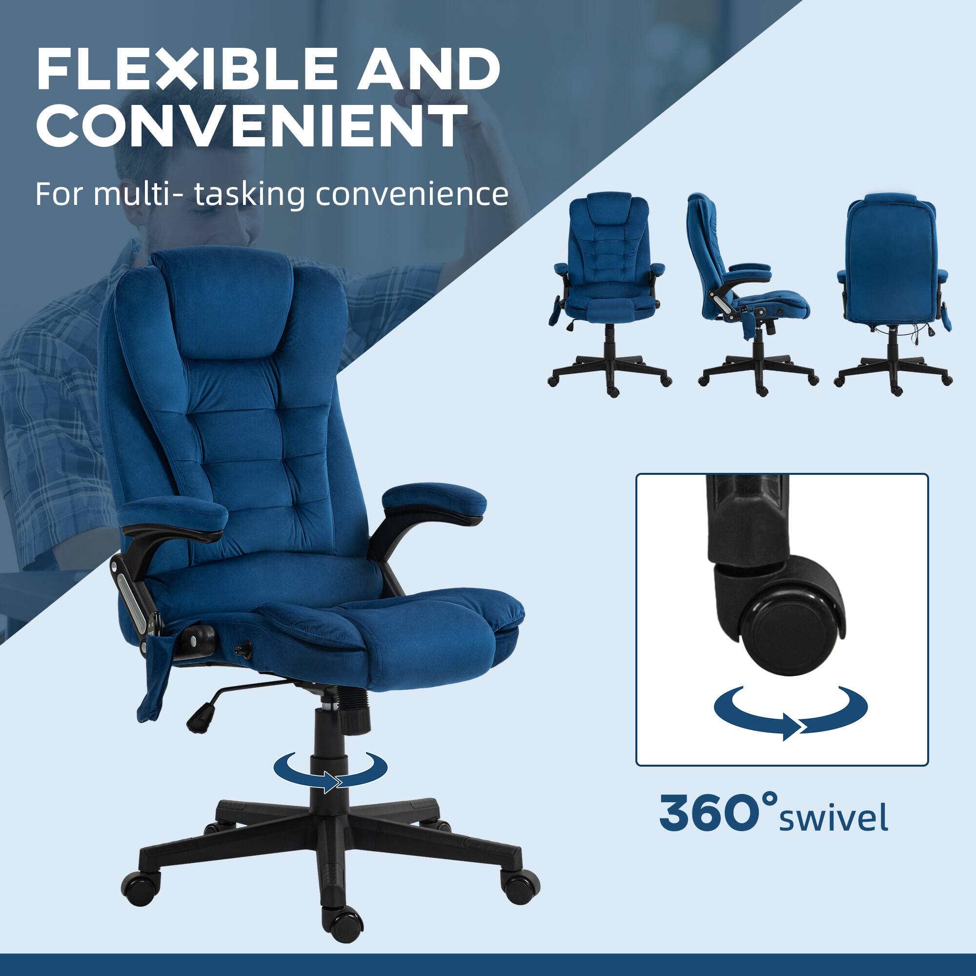 FLEXIBLE AND CONVENIENT
For multi-tasking convenience
360° swivel
