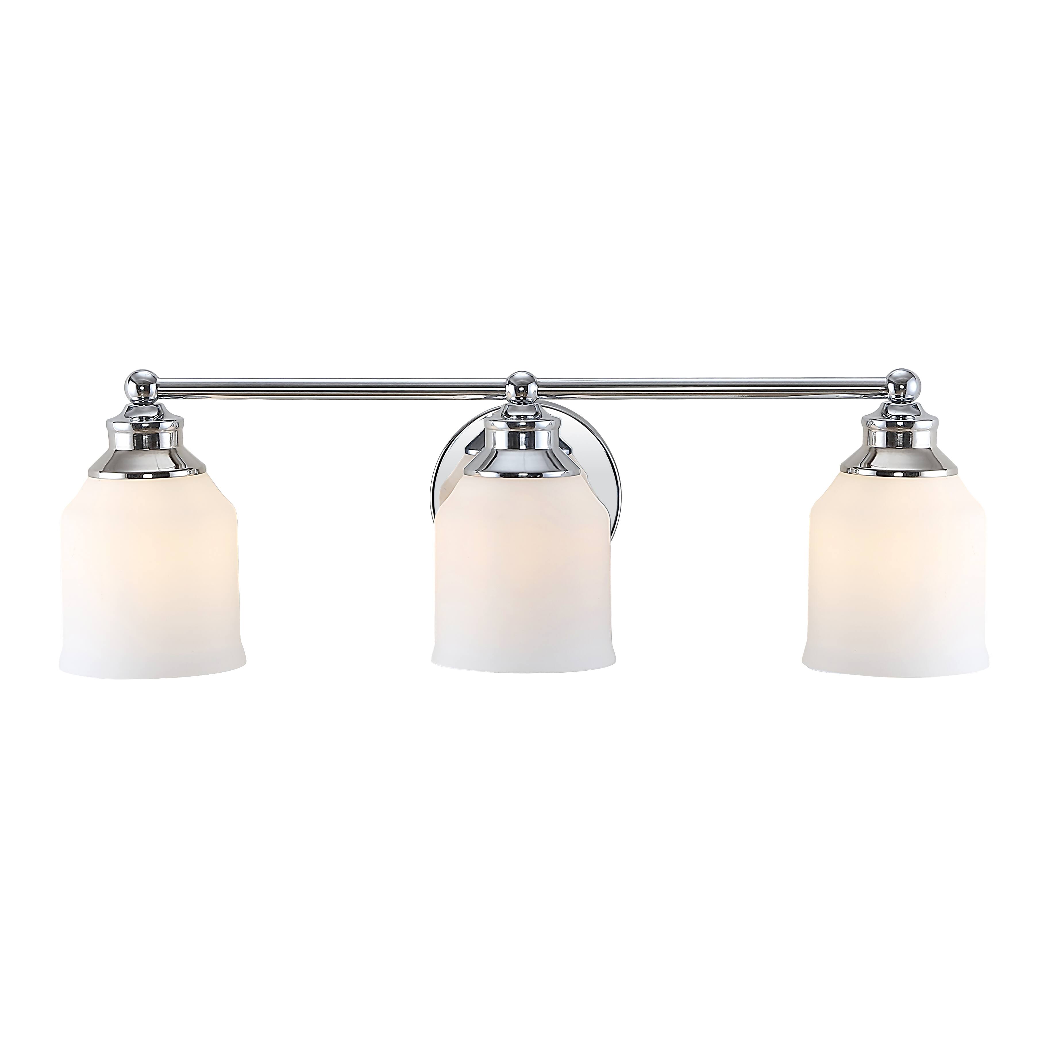 "Jonathan Y - Lydia 24"" 3-Light Farmhouse Cottage Metal LED Vanity Light with Frosted Glass Shades - Chrome" price history on PriceWatchPro