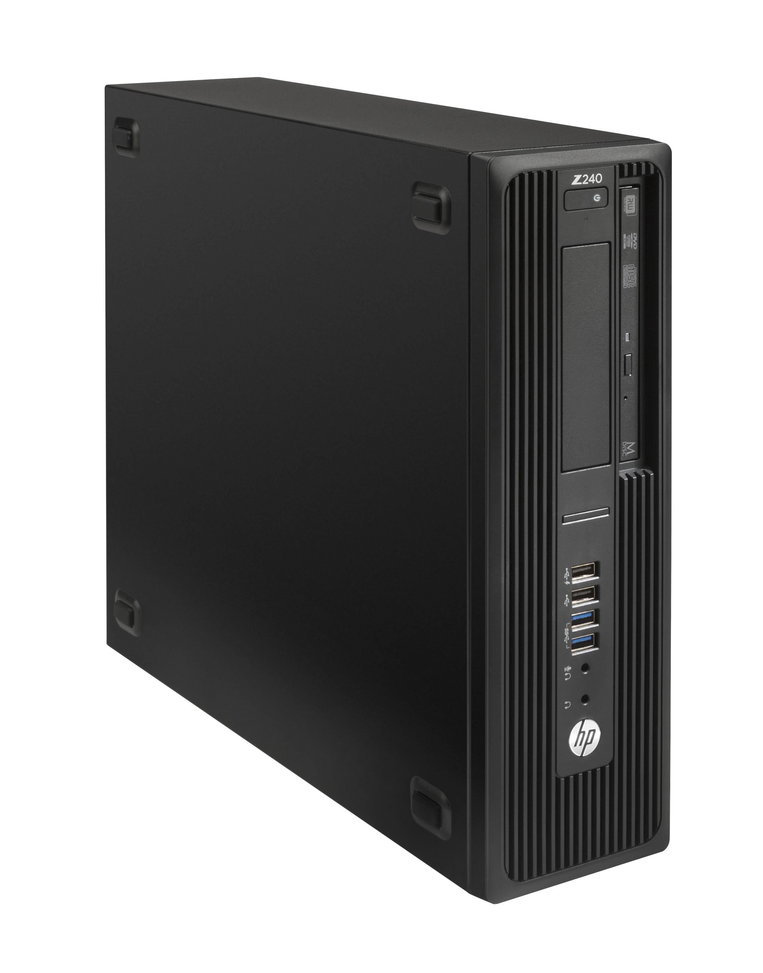 Alt View 1. HP - Z240 Small Form Factor Intel Xeon E3-1225 3.3 GHz 16GB DDR4 512 GB SSD + 1 TB HDD NVIDIA Quadro P1000 W11P Desktop - Black.