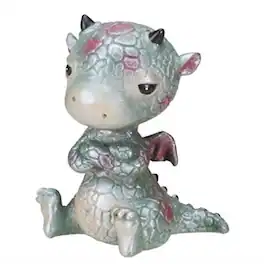 Pacific Trading - Sulky Baby Dragon Sitting Figurine Display 2.75 inch - Multicolor