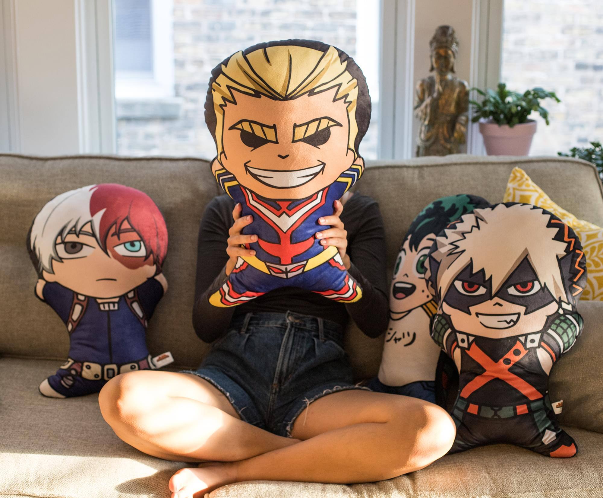 Alt View 4. Surreal Entertainment - My Hero Academia 20 Inch Character Pillow | All Might - Yellow.