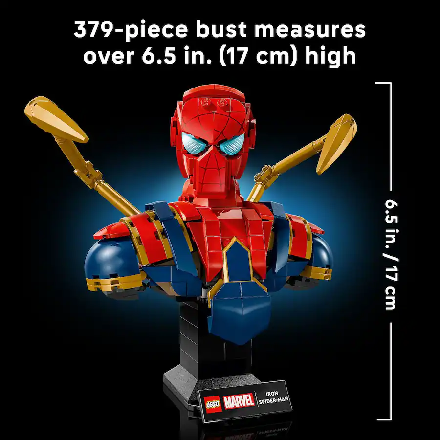LEGO Marvel Iron Spider Man Bust Building Kit for Adults 76326