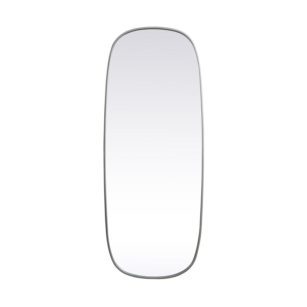 Alt View 7. Elegant Decor - Metal Frame Oval Mirror 24x60 Inch in Silver - Silver.