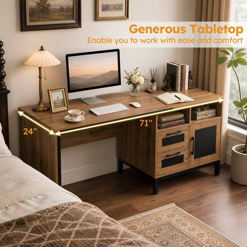 Generous Tabletop Enable you to work with ease and comfort  
24" 71"