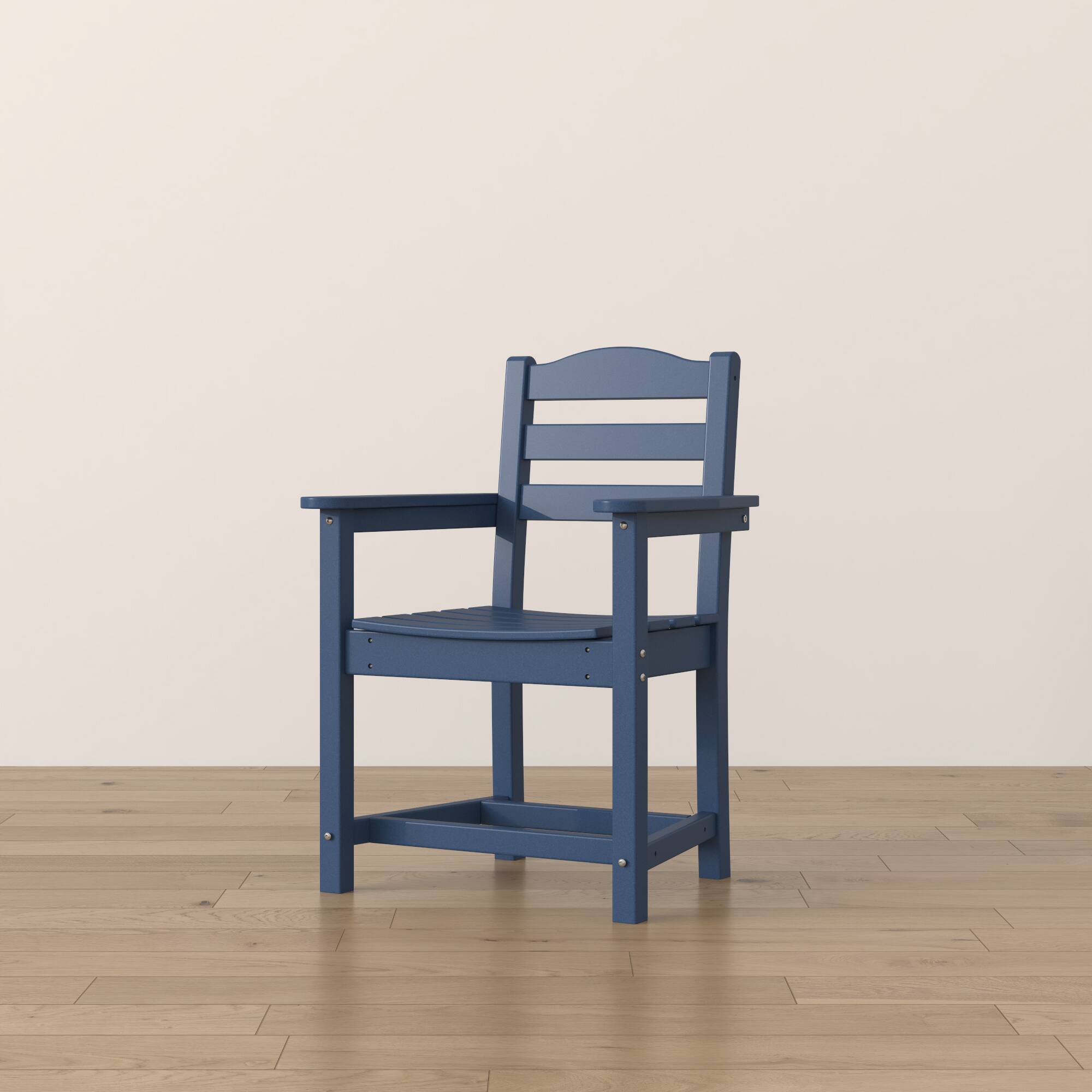 Alt View 6. Famapy - Pairs of HDPE Outdoor Dining Chair - 4 Colors Weatherproof Patio Armchair for Garden, Poolside 330LBS Capacity - Navy blue.