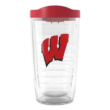 Front. Tervis - Wisconsin Badgers 16oz. Emblem Tumbler - Multicolor.