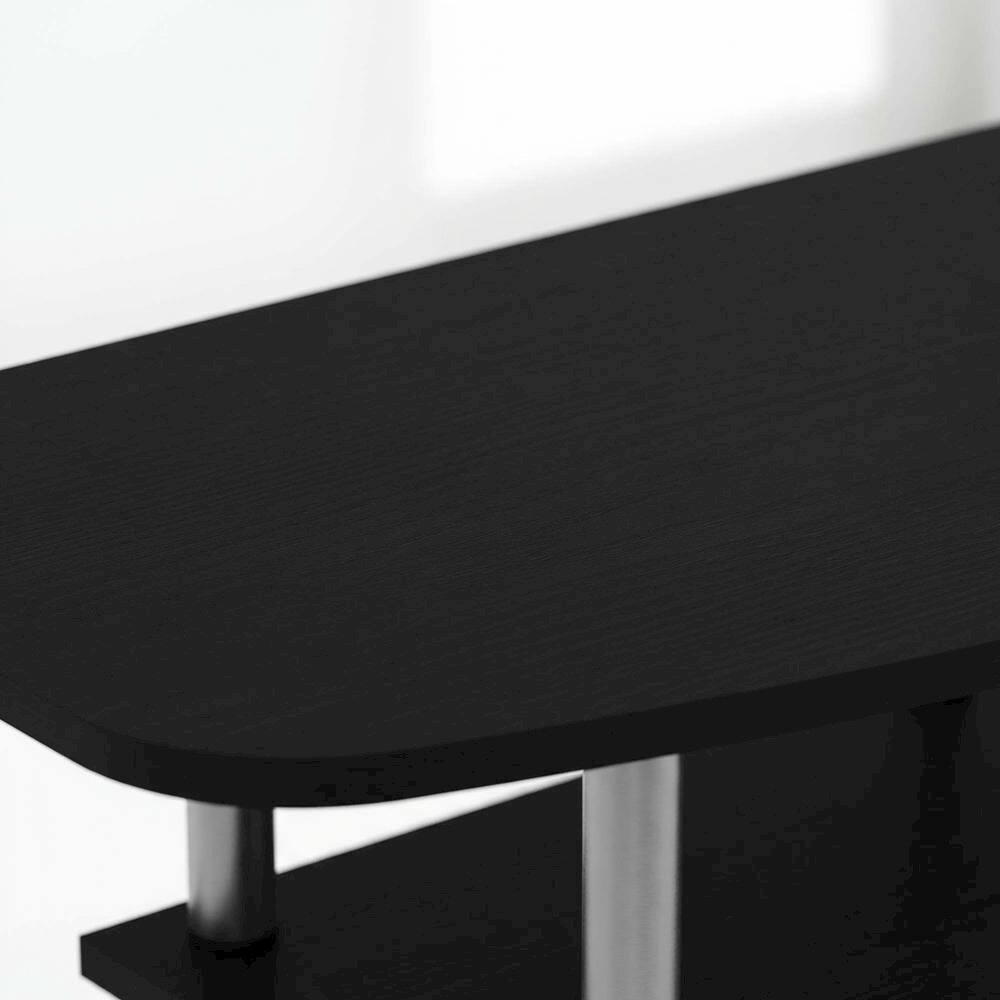 Alt View 4. FurniFact - Black Wood TV Stand for up to 46-inch Screens with 4-Tier Storage - Black.