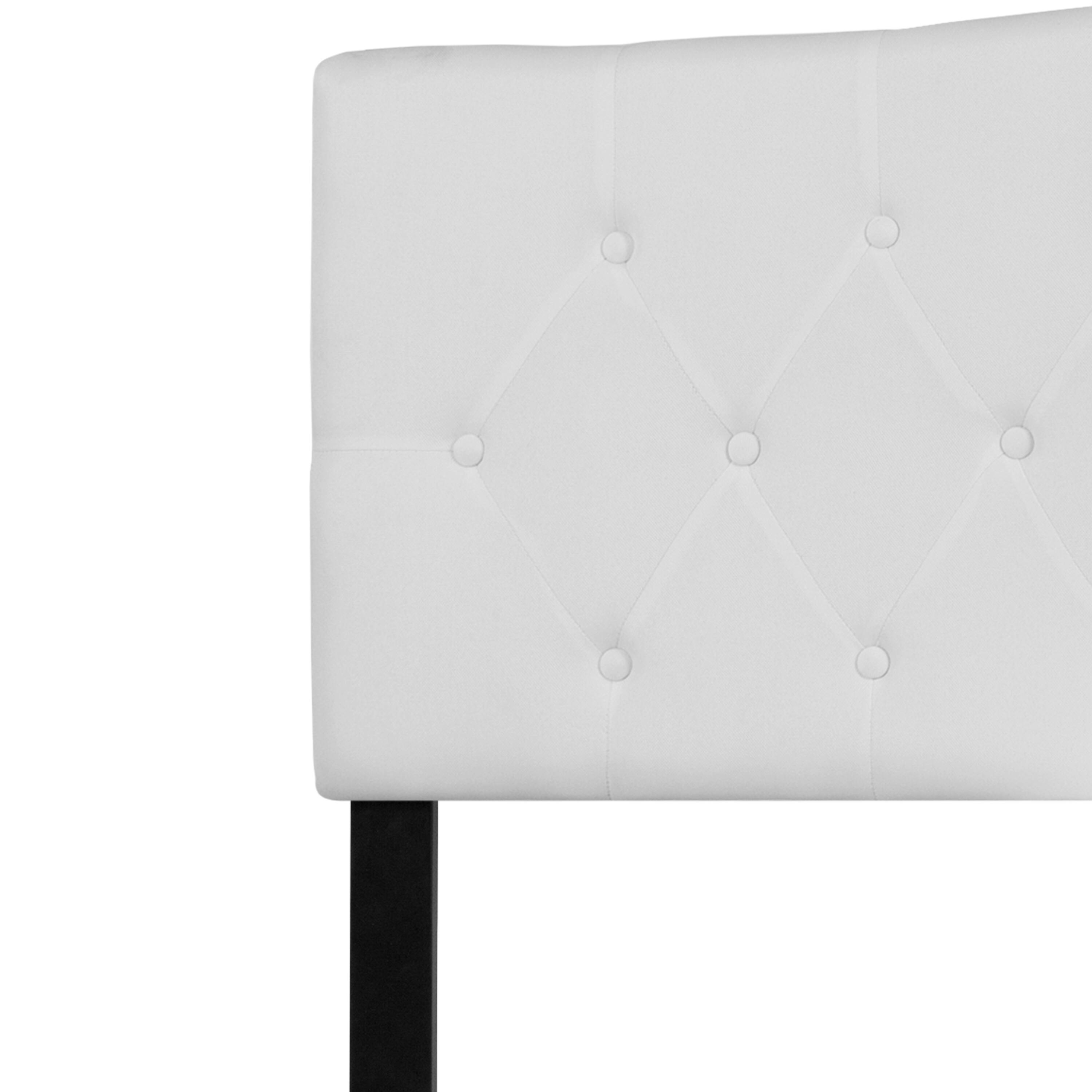 Alt View 5. Emma + Oliver - Arched Button Tufted Upholstered Headboard - White.