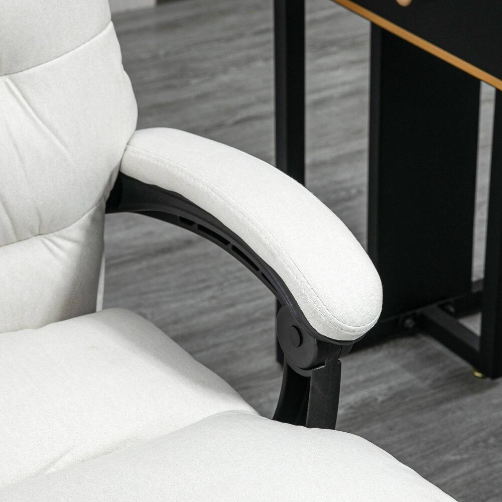 Alt View 1. Loheer - Loheer Massage Office Chair Heated Reclining Executive Chair - Cream White.