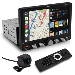 Pyle - PLR7103MHU 7" Single DIN Touchscreen Car Stereo, Wireless CarPlay, Android Auto, Backup Camera