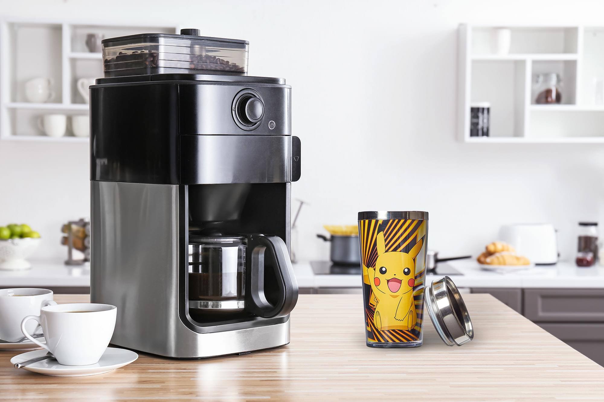 Alt View 3. Pokémon - Pokemon Pikachu Travel Mug - 16oz BPA-Free Car Tumbler with Spill-Proof Lid - Yellow.