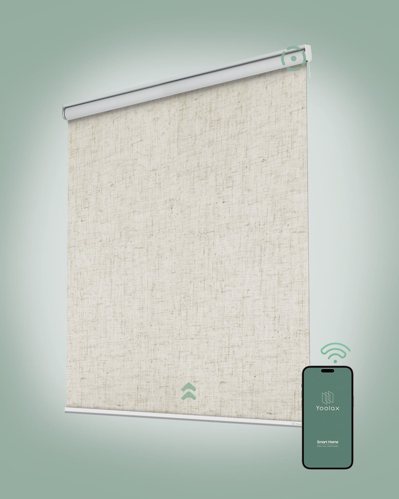 Photos - Parasol Yoolax - Motorized Blackout Blinds for Windows, Cordless Remote Roller Shades - Bedroom/Office  - Beige(Artisan 59"x72")