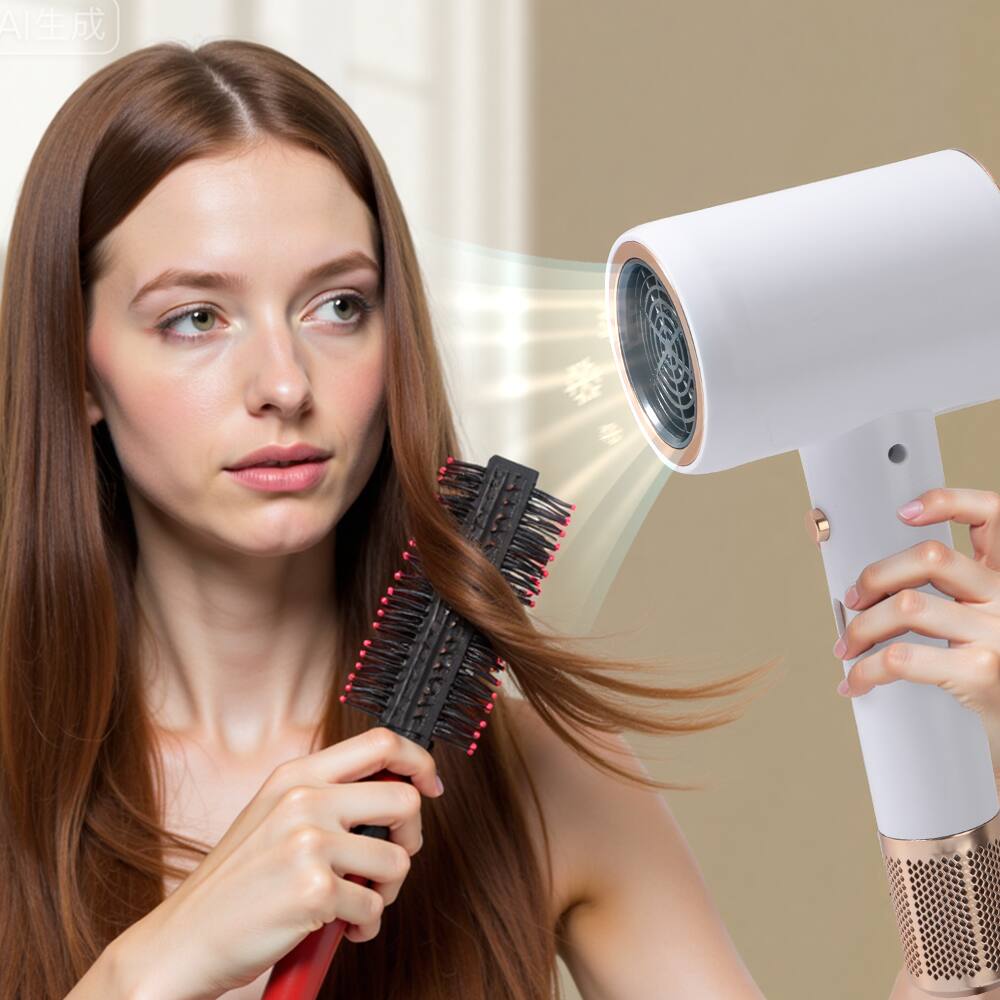 Alt View 6. Morfone - 10pcs hammer style hair dryer,adjustable hot and cold air. A hair set with comb hair clips and a fan-shaped nozzle..