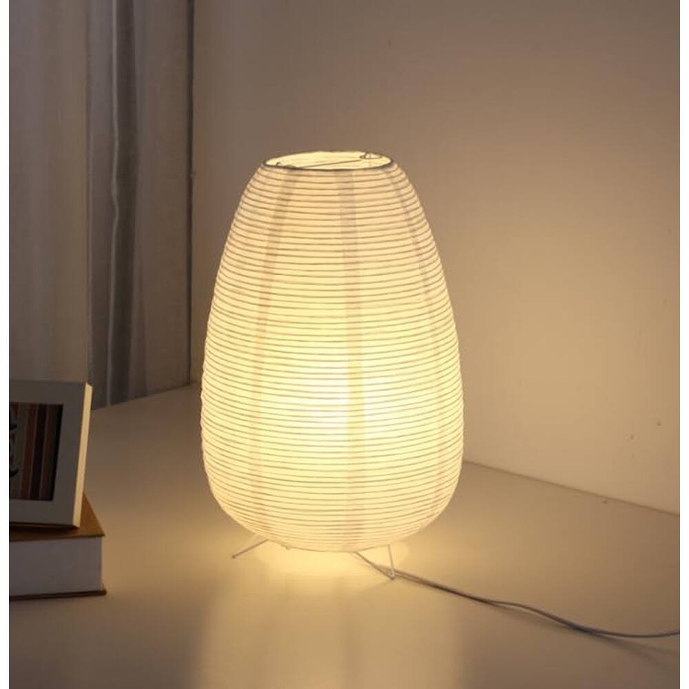 Front. PARKER SLATER - Small Rice Paper Table Lamp, Japanese Tower Lantern Night Light for Bedside.