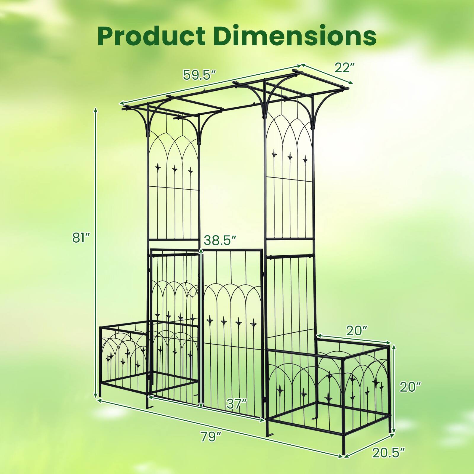 Product Dimensions: 22" x 59.5" x 81" x 38.5" x 20" x 37" x 20" x 79" x 20.5"