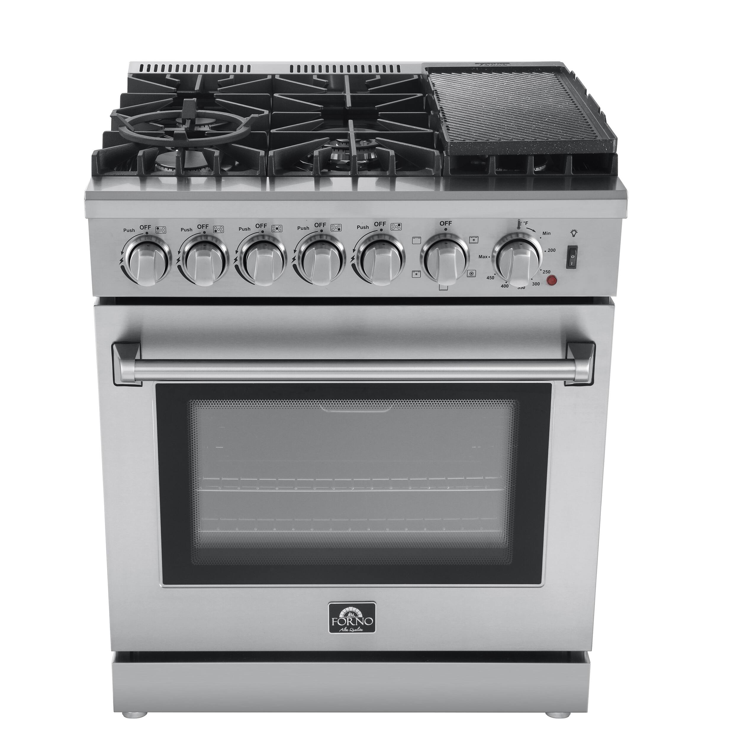 The image shows a stainless steel stove with a black oven door. The stove has a burner on top and a stove top oven below. The oven has a digital display and a timer. The stove is equipped with a range of features, including a self-cleaning function and a timer for cooking. The oven is designed to be easy to use and maintain, making it a practical choice for any kitchen.