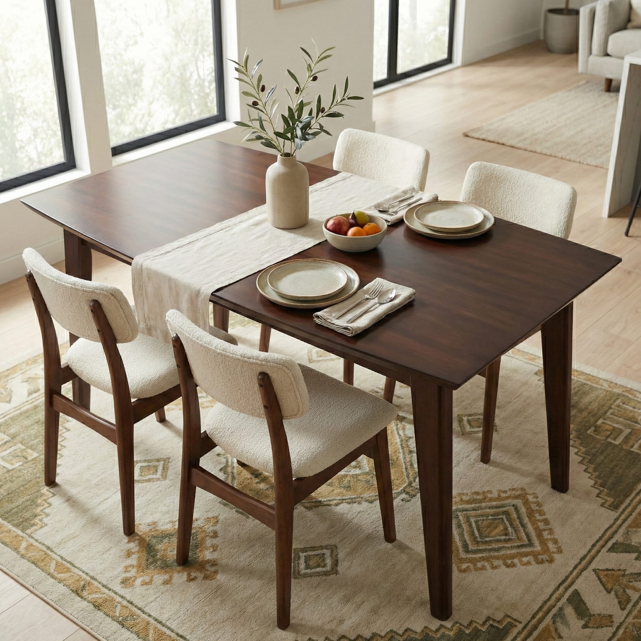 Simpli Home - Draper 66 inch Wide Solid Wood Dining Table - Deep Brown