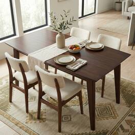 Simpli Home - Draper 66 inch Wide Solid Wood Dining Table - Deep Brown