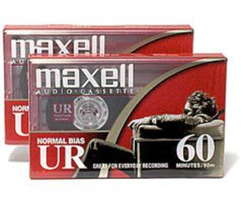 Maxell - 109024 UR-60 2PK Normal Bias Audio Cassettes 60 Minutes With Cases 2 Pack - AUDIO CASSETTE - Multicolor