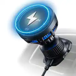 Esoulk - 25W Qi 2.2 Cooling Magnetic Wireless Car Charger For Car Air Vent Compatible with iPhone 17 Pro Max - Black