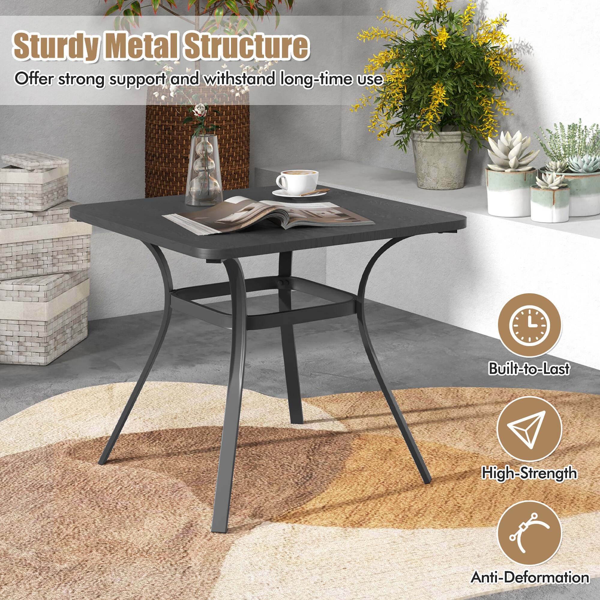 Sturdy Metal Structure  
Offer strong support and withstand long-time use  

Built-to-Last  
High-Strength  
Anti-Deformation