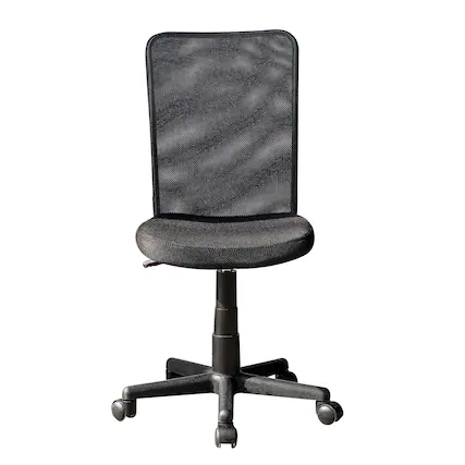 Front. Forest'nSky - Mobili Ergonomic Mesh Task Chair, Black, Breathable Office Chair with Lumbar Support - Black.