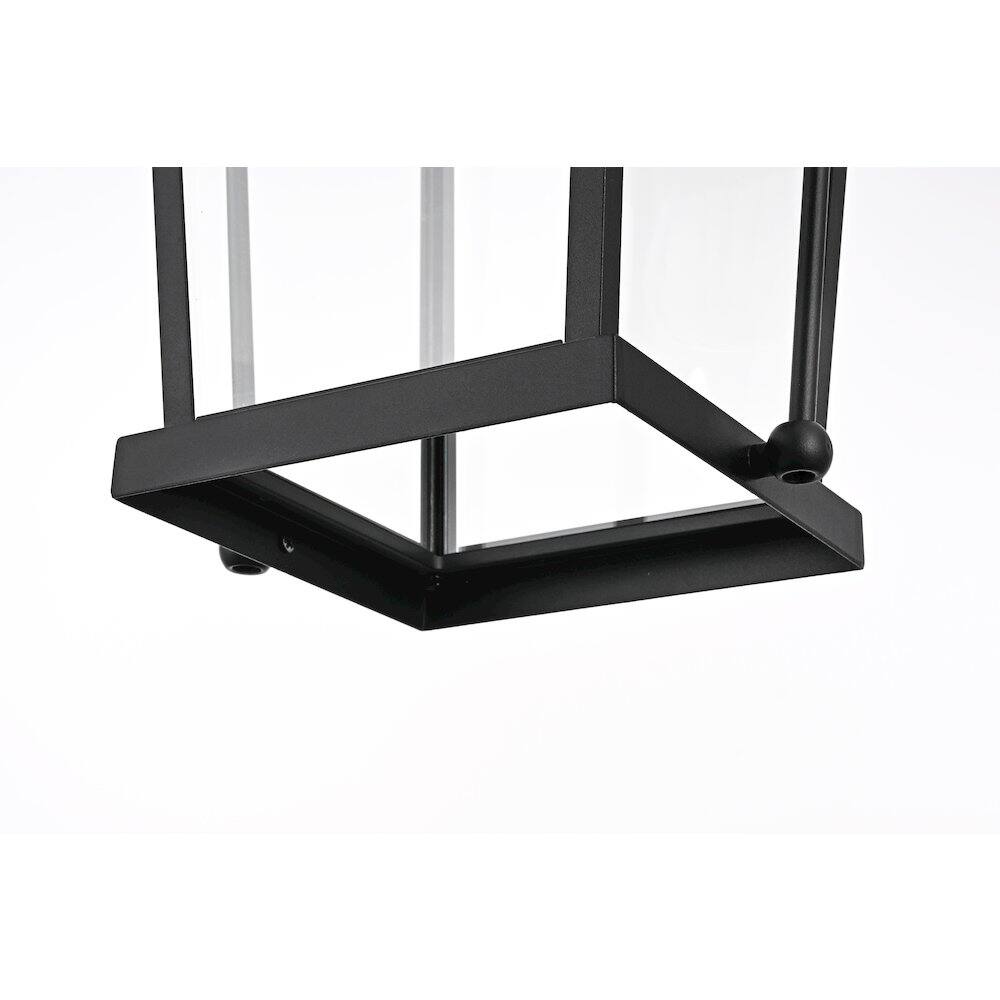 Alt View 2. Elegant Lighting - Luz 21 inch Outdoor Pendant in Black - Black And Clear.
