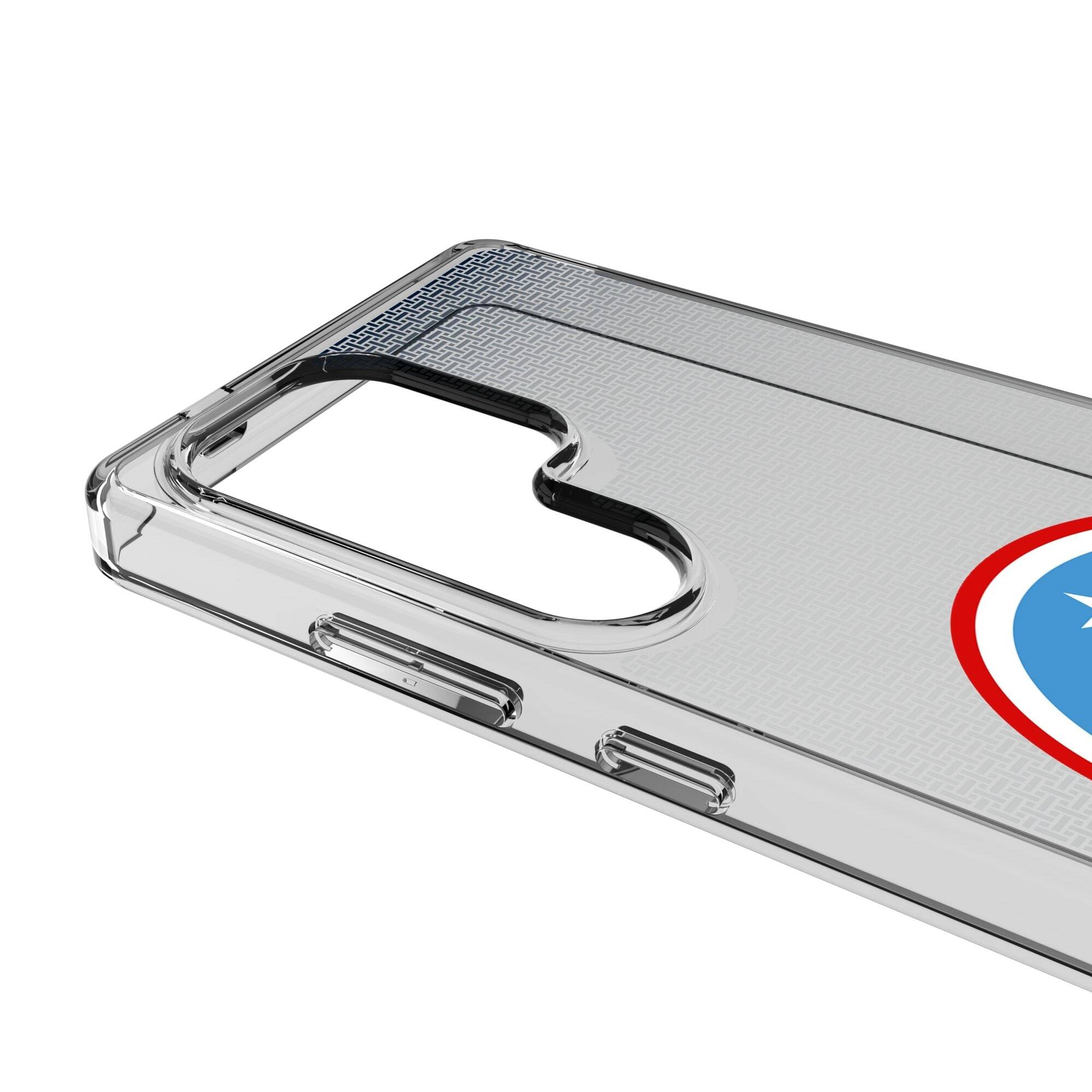 Alt View 2. Keyscaper - Tennessee Titans Linen Logo Galaxy Clear Case - S22 - Multicolor.